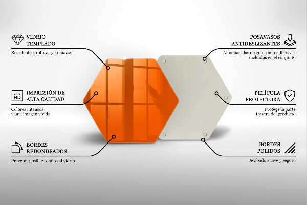 Tagliere in vetro temperato colore arancione