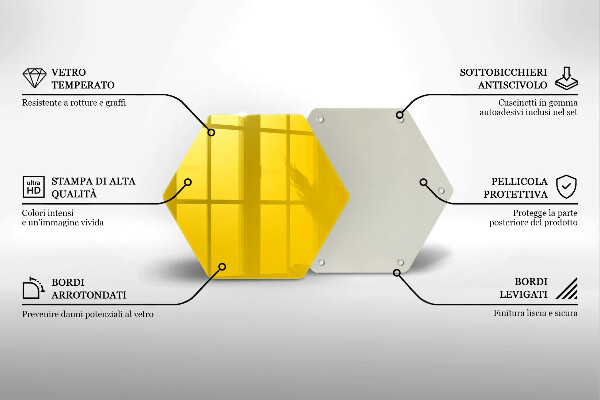 Tagliere in vetro temperato Giallo