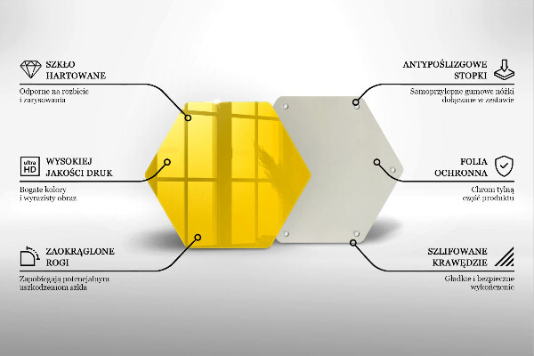 Tagliere in vetro temperato Giallo