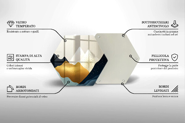 Tagliere in vetro Montagne astratte