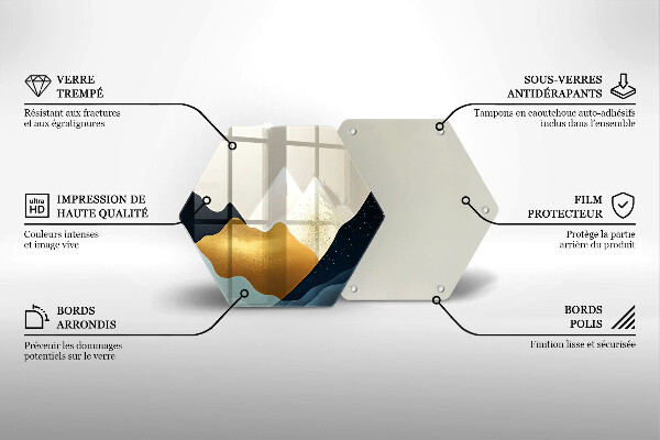 Tagliere in vetro Montagne astratte