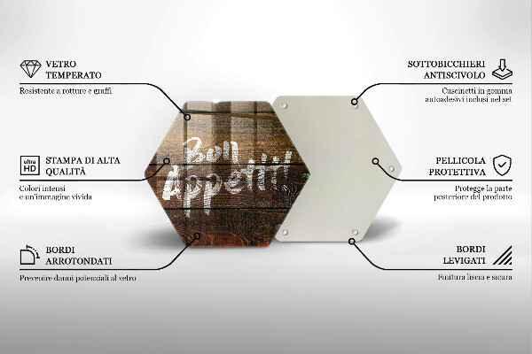 Tagliere in vetro Tabelloni per le iscrizioni di Bon appetit