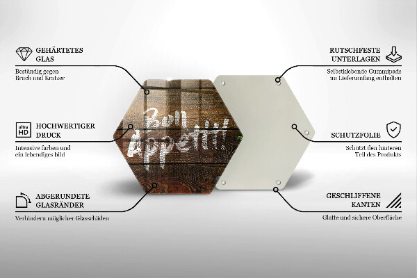 Tagliere in vetro Tabelloni per le iscrizioni di Bon appetit