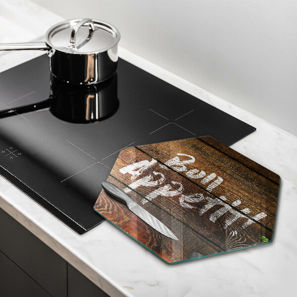 Tagliere in vetro Tabelloni per le iscrizioni di Bon appetit