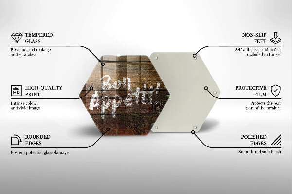 Tagliere in vetro Tabelloni per le iscrizioni di Bon appetit