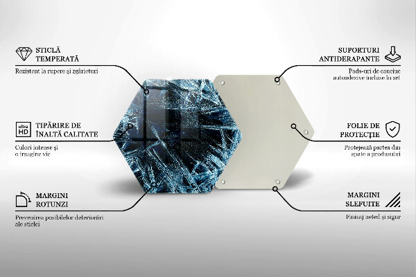 Tagliere in vetro Struttura del ghiaccio tagliente