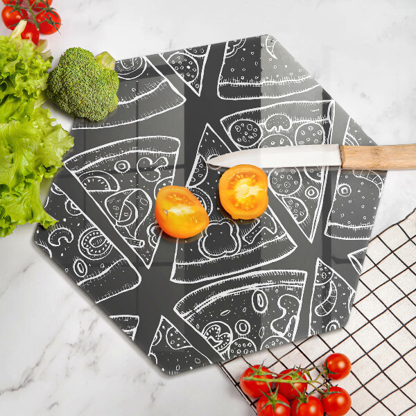 Tagliere in vetro Illustrazione della pizza