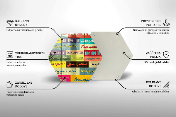 Tagliere in vetro Sottotitoli Buon appetito lingue