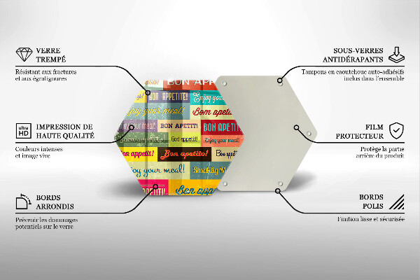 Tagliere in vetro Sottotitoli Buon appetito lingue