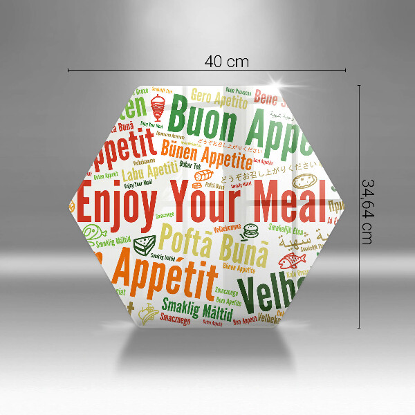 Tagliere in vetro Sottotitoli Buon appetito lingue