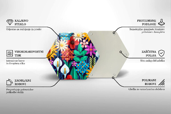 Tagliere in vetro Illustrazione del prato dei fiori
