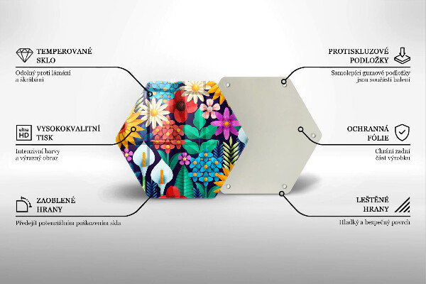 Tagliere in vetro Illustrazione del prato dei fiori