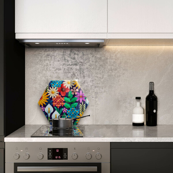 Tagliere in vetro Illustrazione del prato dei fiori