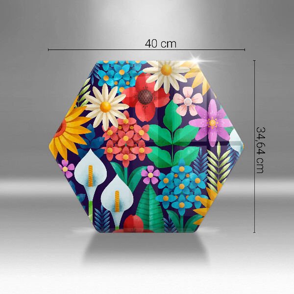 Tagliere in vetro Illustrazione del prato dei fiori