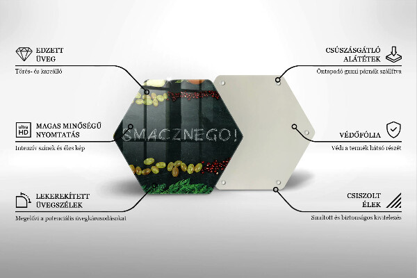 Tagliere in vetro Iscrizione Buon appetito!