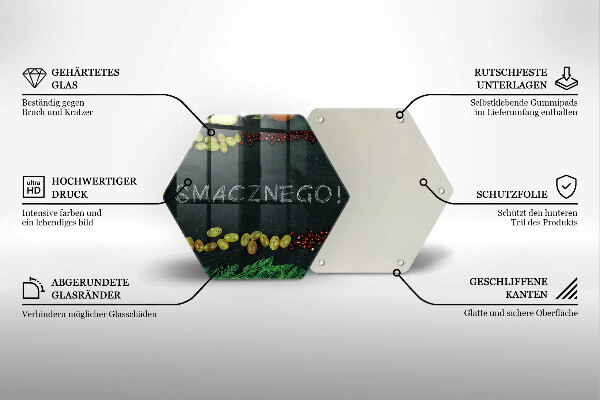 Tagliere in vetro Iscrizione Buon appetito!