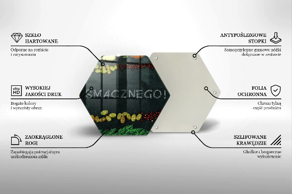 Tagliere in vetro Iscrizione Buon appetito!