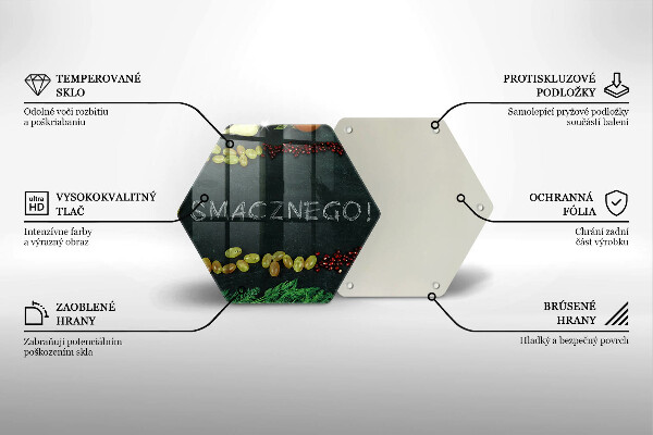 Tagliere in vetro Iscrizione Buon appetito!