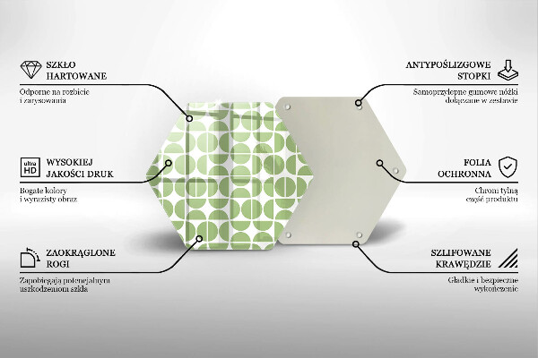 Tagliere in vetro Modello di forme boho