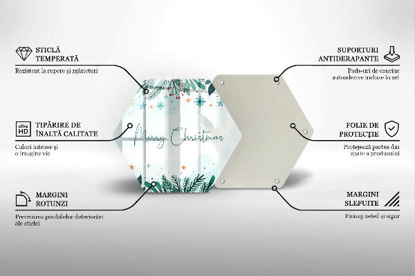 Tagliere in vetro Merry Christmas