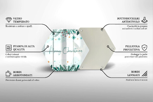 Tagliere in vetro Merry Christmas