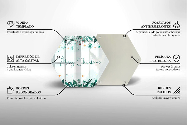 Tagliere in vetro Merry Christmas