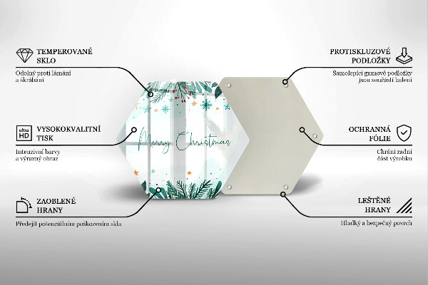 Tagliere in vetro Merry Christmas