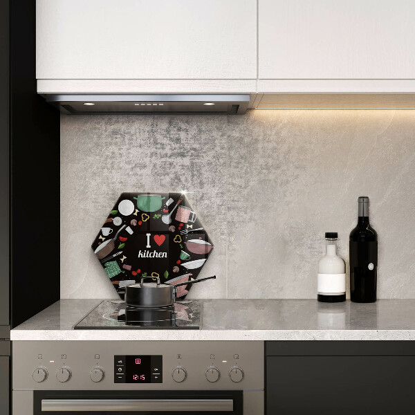 Tagliere in vetro Illustrazione Amo la cucina