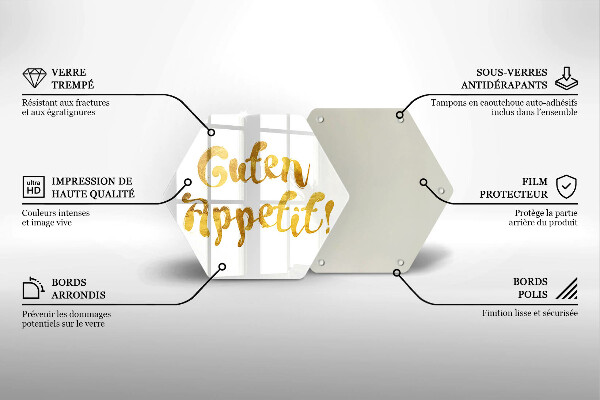 Tagliere in vetro L'iscrizione Guten Appetit!