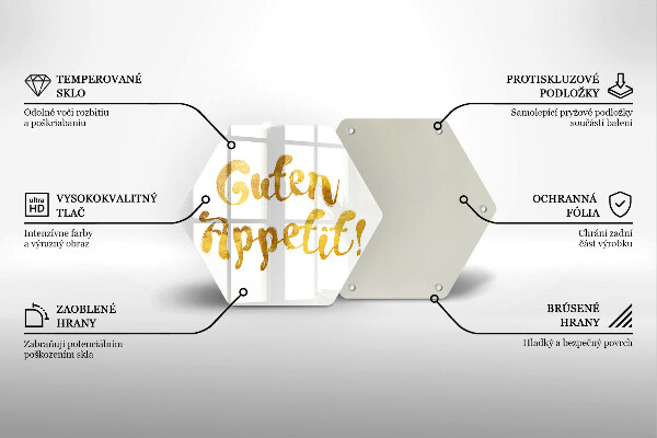 Tagliere in vetro L'iscrizione Guten Appetit!