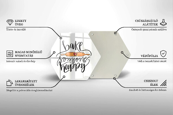 Tagliere in vetro Cuocere qualcuno felice