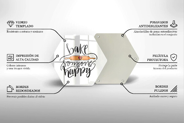 Tagliere in vetro Cuocere qualcuno felice