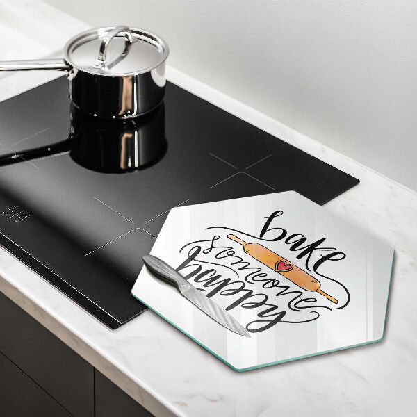 Tagliere in vetro Cuocere qualcuno felice