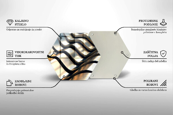 Tagliere in vetro Forme metalliche 3D