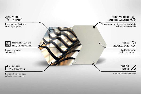 Tagliere in vetro Forme metalliche 3D