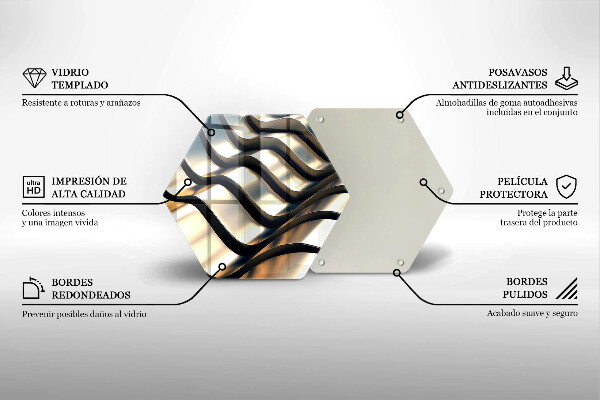 Tagliere in vetro Forme metalliche 3D