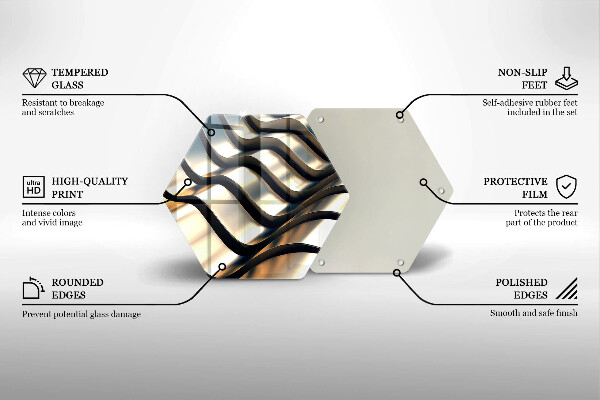 Tagliere in vetro Forme metalliche 3D