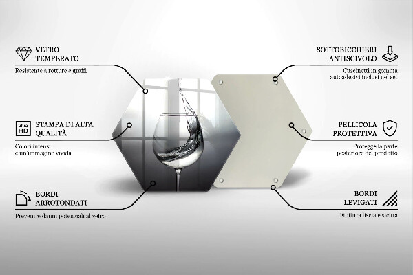 Tagliere in vetro Un bicchiere d'acqua