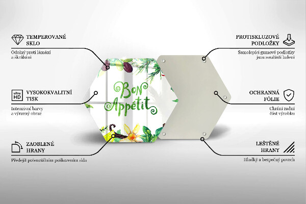 Tagliere in vetro Iscrizione Bon Appetit