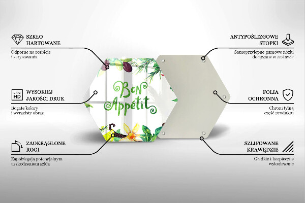 Tagliere in vetro Iscrizione Bon Appetit