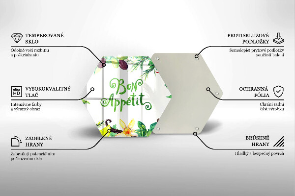 Tagliere in vetro Iscrizione Bon Appetit