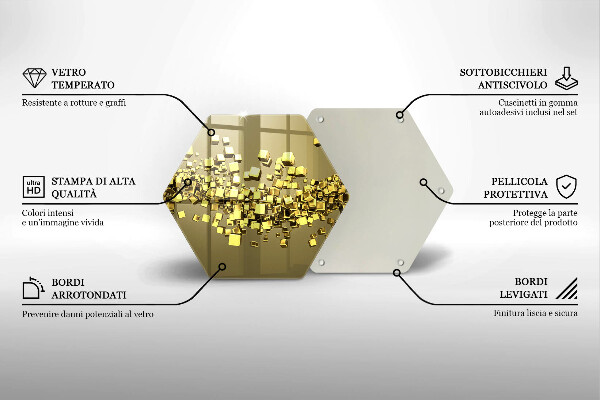 Tagliere in vetro Geometria astratta 3D