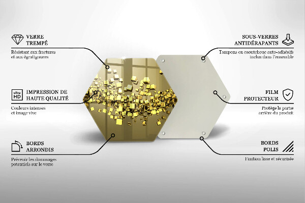 Tagliere in vetro Geometria astratta 3D