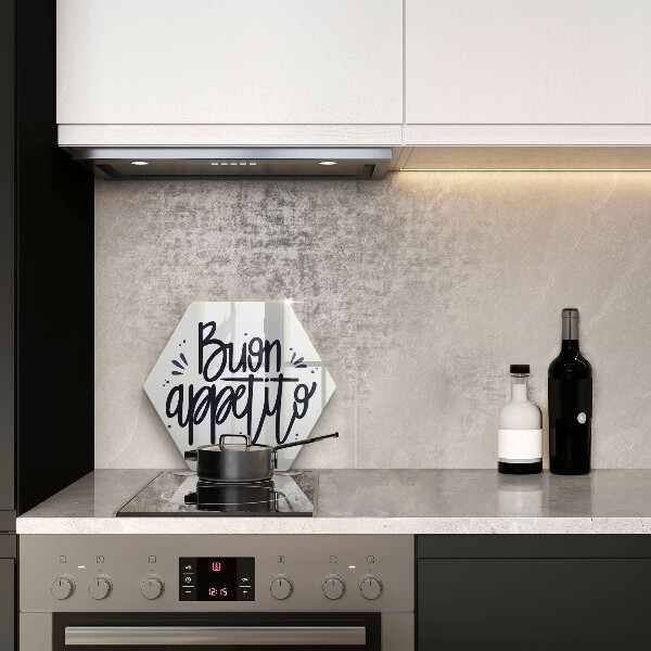 Tagliere in vetro Iscrizione Buon Appetito