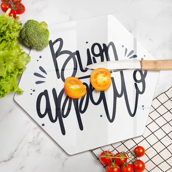 Tagliere in vetro Iscrizione Buon Appetito