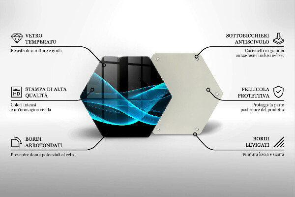 Tagliere in vetro Astrazione blu