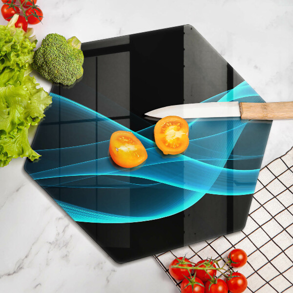 Tagliere in vetro Astrazione blu
