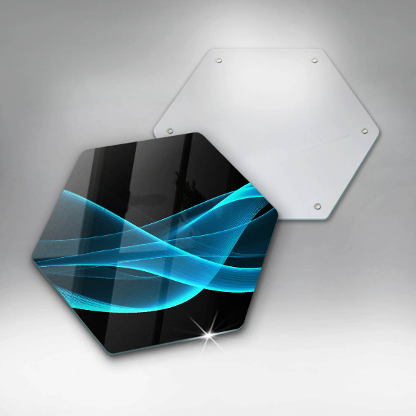 Tagliere in vetro Astrazione blu