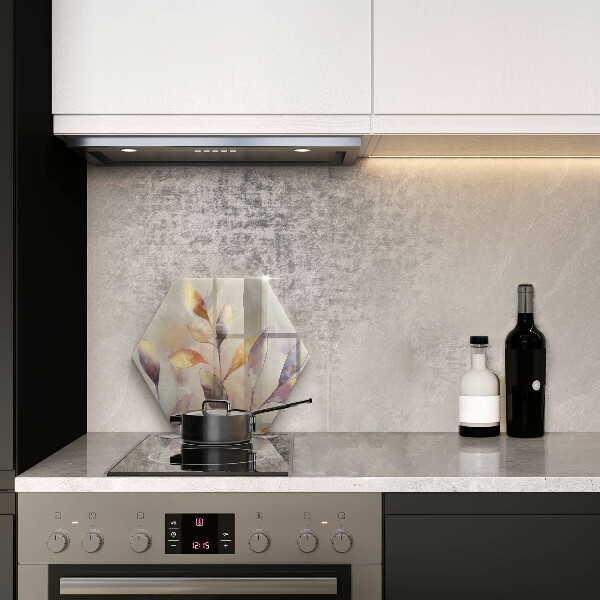 Tagliere in vetro Foglie boho dipinte