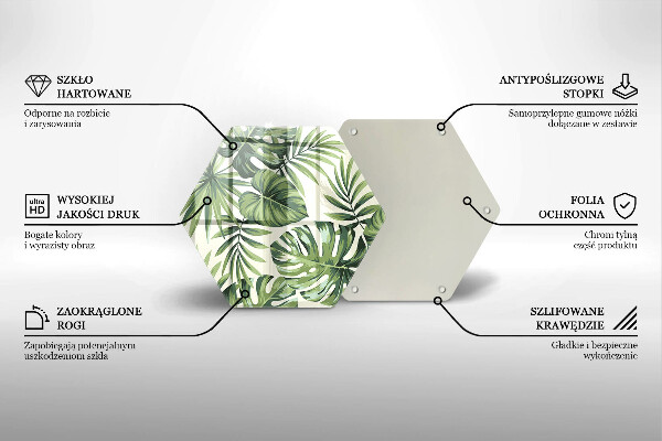 Tagliere in vetro Monstera lascia l'illustrazione